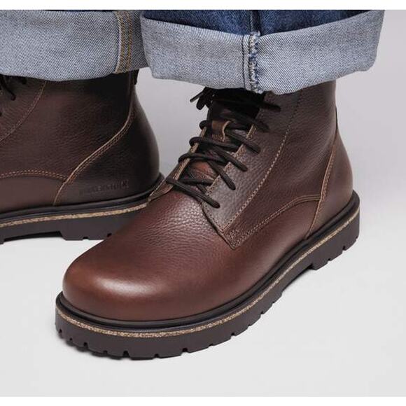 Birkenstock Mens Highwood Lace Mid Boot EU 42 Narrow US 9 Brown Leather GUC main image 7